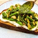 Spring Toast with Chimichurri, White Beans, and Asparagus