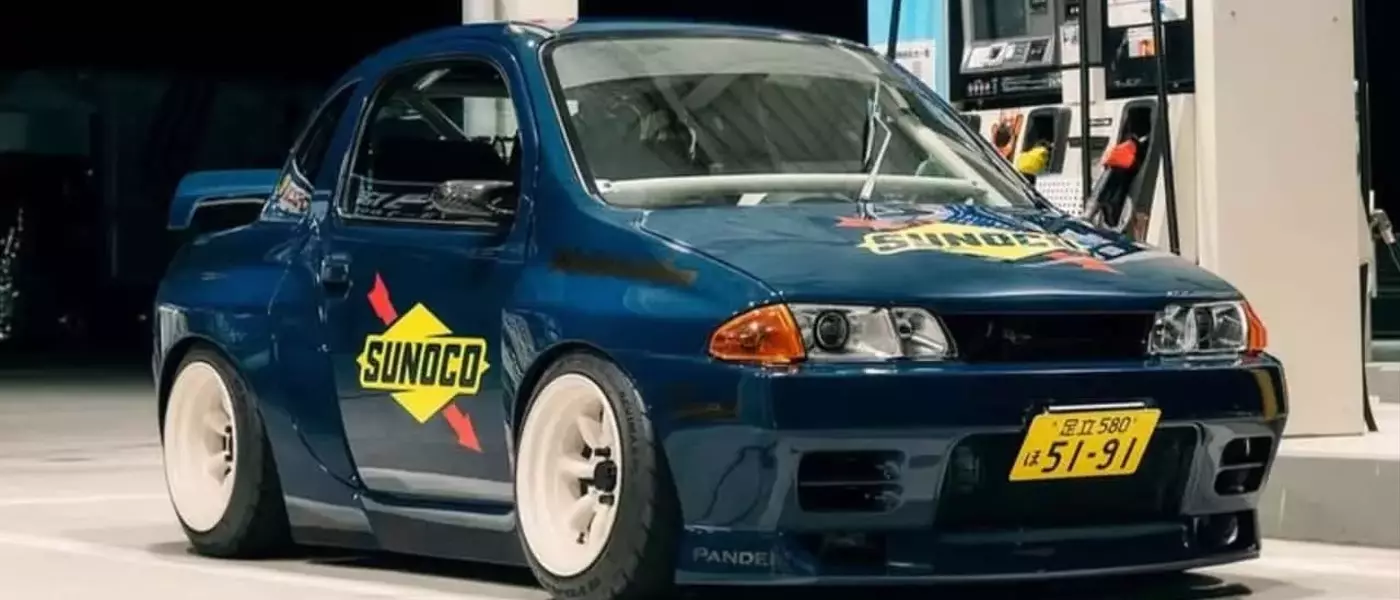 Suzuki Twin Transformed into Adorable Mini Nissan Skyline R32 GT-R by Rocket Bunny
