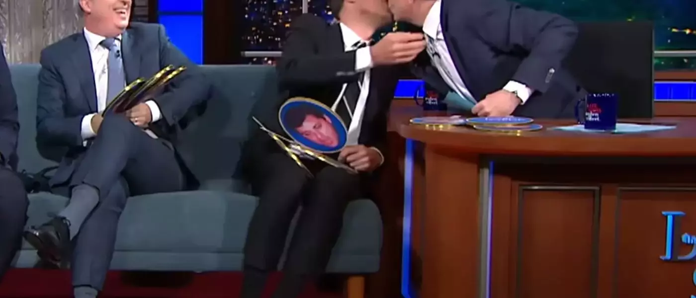 Late-Night Hosts' On-Screen Kisses and Confessions