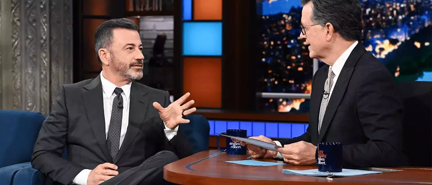 Kimmel Bids Farewell to Colbert, Slams CBS