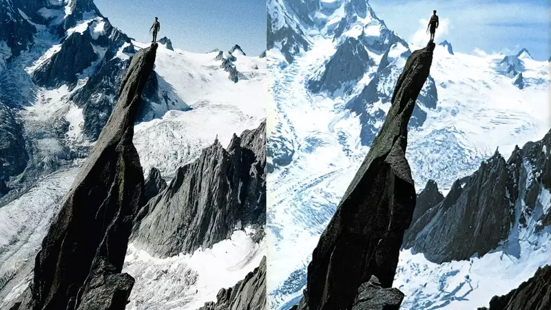 Hommage Alpin: Rouaux et Barrau Recréent un Cliché Mythique de Rébuffat et Tairraz